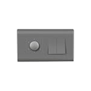Wipro Northwest (Nowa) Switch Combo of 4M Plate + 1M 6A Switch x2 + 5 Step Fan Regulator, Silver Grey (Kit 9)