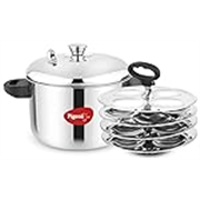 Pigeon Stainless Steel Idly Maker 4 Plates Compatible with Induction and Gas Stove