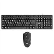 Ant Value FKBRI02 Wired Keyboard and Mouse Combo,Full-Size Keyboard and Mouse Combo with Optical 3 Button Mouse, USB Plug-and-Play, Compatible with Desktop, Laptop, Notebook – Black