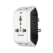 Anchor by Panasonic 6A 3 Pin Multiplug Travel Adapter with Universal Socket | 3 Pin Multi Plug Universal Socket (White)