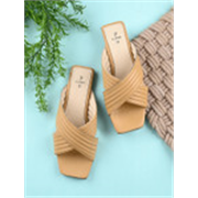 El Paso Striped Criss-Cross Strap Open Toe Flats