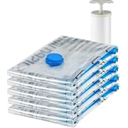 amazon basics Vacuum Compression Storage Bags with Hand Pump – Medium, 5-Pack