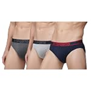 sporto Men’s Solid Cotton Brief with Soft Elastic Waistband (Pack of 3) Black