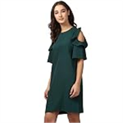 Harpa Round Neck Solid Dress
