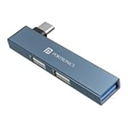 Portronics Mport Mino C USB Dock High Speed 3-Port USB 2.0, Aluminium Alloy Body, USB Type-C (Grey)