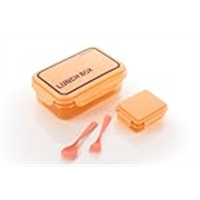 ATTRO Crunch Plastic Lunch Box Airtight, BPA-Free Comes with Fork & Spoon – Ideal for Office, School, Travel, Adults & Kids- Peach- 900ml