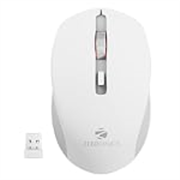 ZEBRONICS Zeb-Jaguar Wireless Mouse, 2.4GHz with USB Nano Receiver, High Precision Optical Tracking, 4 Buttons, Plug & Play, Ambidextrous, for PC/Mac/Laptop (White+Grey)