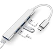 Sounce 4 in 1 Portable USB C Hub (Type-C to 4 USB-A Ports) with Aluminum Shell, USB Port Hub 3.0 Compatible for PC, Tablet, and Smartphone – White