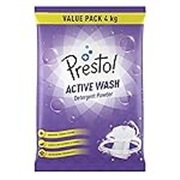 Presto! Active Wash Detergent Powder | 4 Kg | Tough On Stains | Gentle On Fabrics | Colour-Safe | Refreshing Fragrance | Machine And Hand Wash