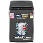 LG 7 Kg 5 Star Smart Inverter Technology Fully Automatic Top Load Washing Machine (T70VBMB1Z, Auto Prewash, Turbodrum, Stainless Steel drum, LED Display, Smart Diagnosis Middle Black)