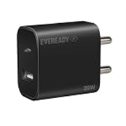 Eveready 20W USB Type C Fast Charger with Dual Device Charging Compatibility,Compact & Travel-Friendly Design,Complete Protection Against Overvoltage & Overload at Output,Universal Compatibility,Black