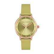 French Connection Leather Analog Green Dial Women’s Watch-Fcn00035G, Band_Blue