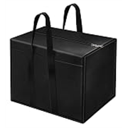 TEKCOOL 1 Pack Moisture Proof Nylon Large Size Underbed Storage Bag For Clothes (54 x 46 x 28 cm) – Black, Rectangular