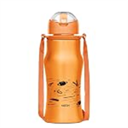 MILTON Gaiety 450 Stainless Steel Sipper Water Bottle 415 ml, Single Walled, ISI Certified I Leak Proof Lid, Rust Proof I For School, Office, Gym I Orange
