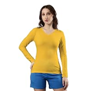 Femmora Comfortable Fit V Neck Full Sleeves Solid Tshirt with Lightweight and Breathable Cotton Fabric, for Women, Pack of 1