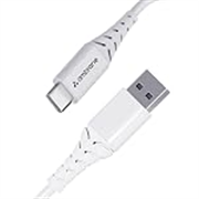 Ambrane 60W / 3A Fast Charging Output Cable with Type-C USB Cable to USB for Mobile, Neckband, True Wireless Earphone Charging, 480mbps Data Sync Speed, 1m Length (ACT – AZ10, White)