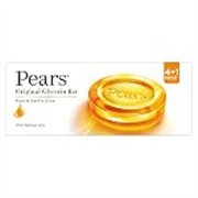 Pears Original Glycerin Soap Bar – Pure & Gentle Glow | With 98% Pure Glycerin | For Hydration & Glow | With Plant Based Cleanser for Skin & Body | Paraben-free | 125gms x 5