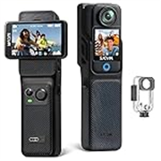 SJCAM C400 4K Vlogging Camera with Rotatable Dual Touch Screen, 1/2.8″ CMOS, 7H Battery Grip, 154° Wide, 6-Axis Gyro Stabilization, Waterproof, WiFi & Live Stream Video Camera for YouTube & Travel