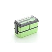 THE SR Brand 3-Compartment Lunch Box for Office Men and Lunch Box for Kids, Portable Double-Layer Lunch Box with Cutlery and Lid,Microwave Safe Lunch Boxes (Pack of 1,Multicolor, Plastic), 1400 Ml