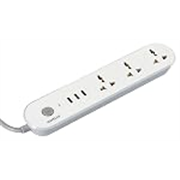 Havells USB Star – 3+1 Extension Board| 1.5Mtr Copper ISI Certified Wire | Surge and Spike Protection | 3 Universal Sockets and 3 USB Ports, 3.1 Amp| 6A, 240 V AC | LED Indicator | Home & Office Use