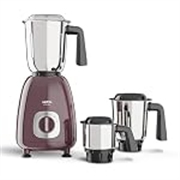 Milton Artis Mixer Grinder, ISI Certified, Grindstone Blade Technology, 3 Jar, 800 W (21000 RPM), 5 yr motor warranty, 2 yr product warranty I Wine