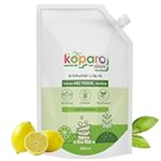 Koparo Organic Dishwash Liquid | 2 Litres Refill Pack | Powerful Grease Cutting Dishwasher Liquid | Thick Foam Liquid Dishwash for Kitchen Utensils | Baby & Pet Safe | Lime & Basil Fragrance