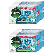 Dettol Icy Cool Bathing Soap Bar With 2x Menthol (625gm), 125gm, Pack of 10