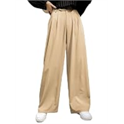 KOTTY Women’s Straight Fit Mid Rise Cotton Blend Solid Trousers