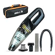 IBELL TURBOVAC800 Cordless Vacuum Cleaner for Car & Home | 5500Pa Powerful Suction | Wet & Dry Cleaning | Rechargeable & Lightweight | Washable HEPA Filter | Portable Handheld Vacuum (Black)