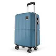 Safari Genius Theo 8 Wheels 55cm Cabin Size Trolley Bag, Hard Case Polycarbonate, 360 Degree Wheeling Small Carry-on Luggage, Suitcase for Travel, Trolley Bags for Travel, Pearl Blue