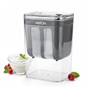 MILTON 2 in 1 Greek Yogurt & Hung Curd Maker with Fine Mesh Strainer & Lid | Whey Separator | Hung Curd Strainer Box | for Homemade Yogurt, Curd, Paneer, Cheese & More | 1100ml | Grey