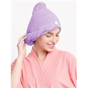 Cortina Microfiber 380 TC Hair Towel Cap,Soft Absorbent Quick Drying Cap for Curly Thick Hair,Wrap Cap for Women Girls-Pack of 1,Purple