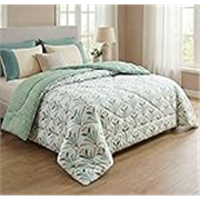 VAS COLLECTIONS Cloud Cotton Reversible AC Comforter for Double Bed | Super Soft 220 GSM Quilt/Duvet/Dohar | Lightweight All-Season Comforter | 88 x 90 Inches (1 Piece) (Sea Green, Orange)
