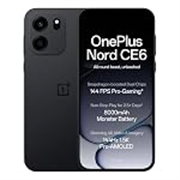 OnePlus Nord CE6 | 8GB+128GB | Pitch Black | Snapdragon 7s Gen 4 | Segment’s Fastest Touch Response | 8000mAh Battery | 144Hz 1.5K AMOLED Display | 50MP Main + 32MP Selfie 4K Cameras | IP66,68,69,69K