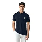 U.S. Polo ASSN. Solid Slim Fit Polo T Shirts for Men – 100% Cotton, Half Sleeves Mens Tshirt