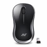 Ant GLOBE15 Wireless Mouse |2.4GHz High-Speed Connectivity |1200 DPI Optical Tracking |12M Battery Life |10m Range USB Plug & Play, Lightweight Ergonomic Design for Laptop,PC,Mac,Windows -Black/Silver