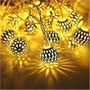 XERGY Plastic Moroccan Ball Led String Fairy Lights Outdoor and Indoor for Home Decoration Light, Diwali Lights & Christmas Party (Warm White,Corded Electric), 2 Meters
