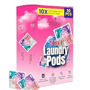 Shatras 5-in-1 Laundry Detergent Pods (30 Pack) | Powerful Stain Remover | Floral Fragrance | For Top & Front Load Washing Machines | 1 Pod = 1 Wash (Up to 8kg Loads)