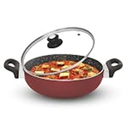 Signoraware Perfecto 4 Coating Non Stick Kadhai 28cm | Gas & Induction Compatible | Low-Oil Cooking | Ergonomically Designed | Ideal for Frying, Sauteing or Preparing Rich Curries (4.5 LTR | Steel)