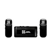 Xtreme Acoustics XAWL603 Wireless UHF Dual Channel Lavalier Microphone with 3.5mm Camera and Mobile Cable for Singing, Audio Video Recording, YouTube