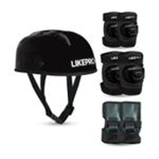 LIKEPRO Kids Skating Safety Set from for Ages 3-5-8-14 Boys Skating Guard Combo Skating Guard Combo (Black)