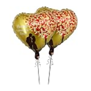 AMFIN (Pack of 2) Happy Valentine’s Day Decoration Items, Heart Shape Foil Balloon – Gold & Red