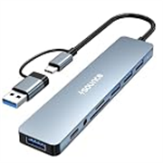 Sounce 8-in-1 USB + Type C Converter, 1x USB 3.0, 4X USB 2.0, USB-C, 60W PD Charging Ports, and Fast Data Transfer speeds of up to 5Gbps – Ideal for MacBooks, iMacs, Surface Pro, and Beyond