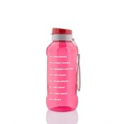 Clazkit Plastic Flexisip 1.5L Motivational Water Bottle | BPA-Free, Leak-Proof, Flip-Top Cap | Nylon Strap & Time Marker | Large Gym & Daily Hydration Bottle For Men & Women | Pink