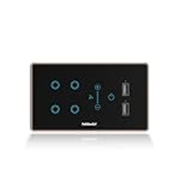 Goldmedal 4 Module I-Touch Wi-Fi 4 Switch + Fan Regulator + 2 USB Port With Glass Plate,Titanium Grey,1_way,Pack Of 1,Suitable For 4 Module Junction Box,No Additional Cover Plate Required,240 Volts