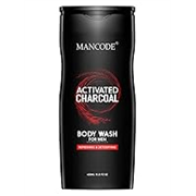 Mancode Activated Charcoal Body Wash for Men 450ml, Shower Gel with Oil Control, Natural Oils Extract, Odor Protection