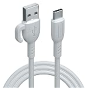 Portronics Konnect Core 3 USB-A to Type C Fast Charging Cable for Smartphones,Tablets, Speakers, Laptops & Other Type C Devices, Inbuilt Cable Management Hook,3.0A Max Output,Fast Data Sync(White)