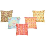 Solimo Mowsti Polyester Printed Cushion Covers, Set of 5, 16 x 16 Inch