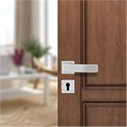 amazon basics Door Handle for Main Door | Main Door Handle | 5.3 inch Length of Handle for Grip | Brass | crom Finish | Zinc Alloy