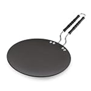 CELLO Hard Anodized Aluminium Tawa for Roti and Dosa 28 CM, 3MM Thickness Black | Even Heat Distribution, Gas & Stove Compatible, Bakelite Handle, Non-Stick Concave Tawa for Chapati Paratha Chilla